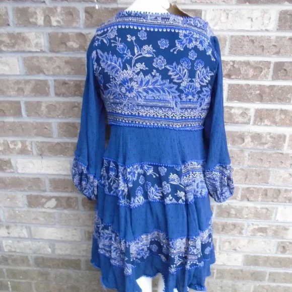 Free People Printed Top / Mini Dress Sz XS - Picture 2 of 4